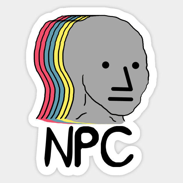 NPC Wojak Meme Sticker by Barnyardy